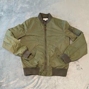 Wallace & Barnes Jacket Mens XS Green Bomber Full Zip J. Crew